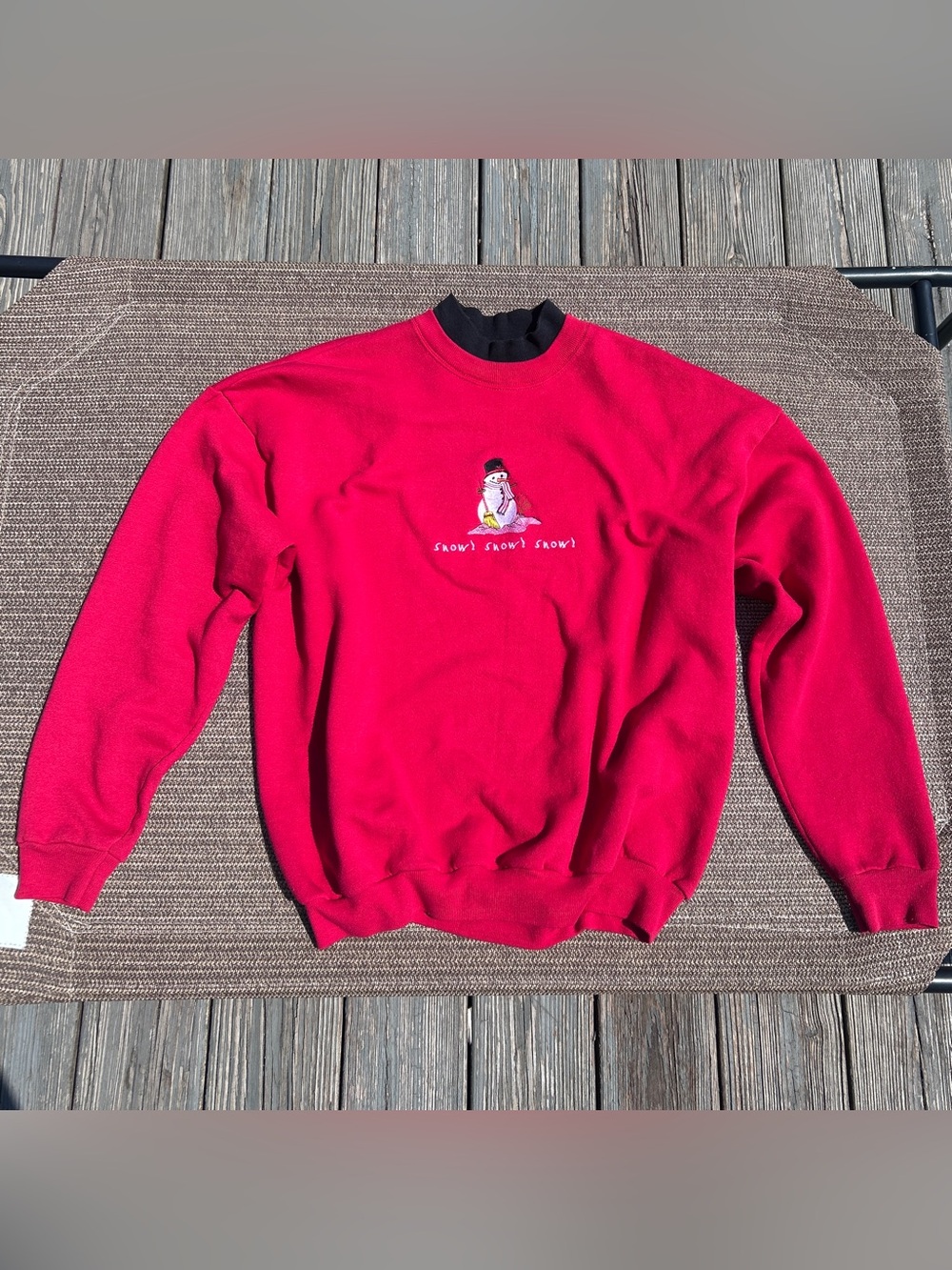 Vintage 90s Lee Mock Neck Snowman Sweatshirt XL
